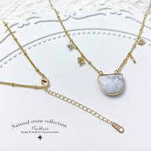 將圖片載入圖庫檢視器 Semicircle Natural stone Necklace with Star &lt; 3 colors &gt;
