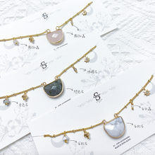 將圖片載入圖庫檢視器 Semicircle Natural stone Necklace with Star &lt; 3 colors &gt;
