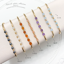 將圖片載入圖庫檢視器 Natural Stone gold tube Bracelet &lt;5 colors&gt;
