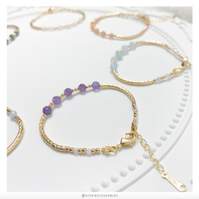 將圖片載入圖庫檢視器 Natural Stone gold tube Bracelet &lt;5 colors&gt;
