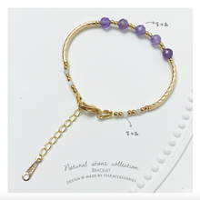 將圖片載入圖庫檢視器 Natural Stone gold tube Bracelet &lt;5 colors&gt;
