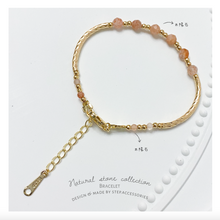 將圖片載入圖庫檢視器 Natural Stone gold tube Bracelet &lt;5 colors&gt;
