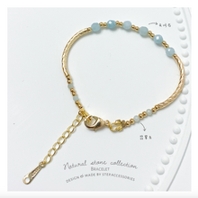 將圖片載入圖庫檢視器 Natural Stone gold tube Bracelet &lt;5 colors&gt;
