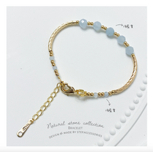 將圖片載入圖庫檢視器 Natural Stone gold tube Bracelet &lt;5 colors&gt;
