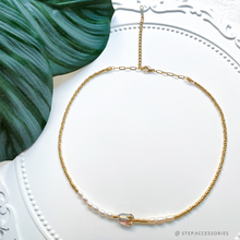將圖片載入圖庫檢視器 J018 Freshwater pearls with Czech glass beads &amp; Japanese glass beads choker/ necklace
