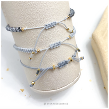 將圖片載入圖庫檢視器 H028 白松石 Gray Natural stone with japanese glass beads hand strap set / piece &lt;total 12 colors&gt;
