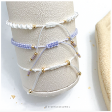 將圖片載入圖庫檢視器 H394 薰衣草晶 Light purple Natural stone with japanese glass beads hand strap set / piece &lt;total 12 colors&gt;
