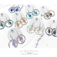 將圖片載入圖庫檢視器 D080-D087 Glass Droplets with Czech glass beads earrings &lt; 8 colors &gt;
