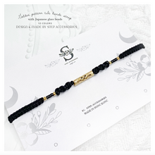 將圖片載入圖庫檢視器 Golden pattern tube &amp; Japanese glass beads hand strap &lt; 10 colors &gt;
