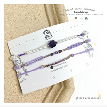 將圖片載入圖庫檢視器 H030 紫水晶 Purple Natural stone with japanese glass beads hand strap set / piece &lt;total 12 colors&gt;
