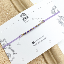 將圖片載入圖庫檢視器 H030 紫水晶 Purple Natural stone with japanese glass beads hand strap set / piece &lt;total 12 colors&gt;
