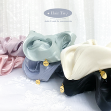 將圖片載入圖庫檢視器 Hair Tie with Shine fabric and  gold medal &lt;6 colors&gt;
