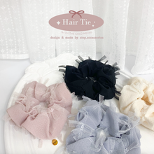 將圖片載入圖庫檢視器 Hair Tie with chiffon fabric and gold medal &lt; 4 colors &gt;
