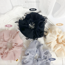 將圖片載入圖庫檢視器 Hair Tie with chiffon fabric and gold medal &lt; 4 colors &gt;
