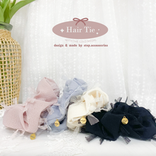 將圖片載入圖庫檢視器 Hair Tie with chiffon fabric and gold medal &lt; 4 colors &gt;
