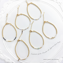 將圖片載入圖庫檢視器 Freshwater pearls Bracelet with Japanese glass beads &lt;6 colors&gt;
