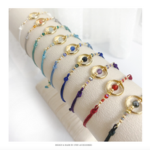 將圖片載入圖庫檢視器 Natural stone hand strap with gold circle and Swarovski &lt;9 colors&gt;
