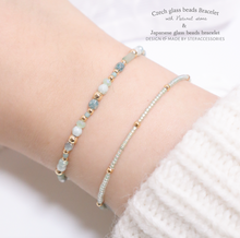 將圖片載入圖庫檢視器 Czech glass beads bracelet with Natural stone / Japanese glass beads bracelet &lt;5 colors&gt;

