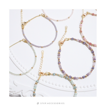將圖片載入圖庫檢視器 Czech glass beads bracelet with Natural stone / Japanese glass beads bracelet &lt;5 colors&gt;
