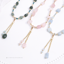 將圖片載入圖庫檢視器 Natural stone 2 ways choker with Japanese glass beads &lt;7 colors&gt;
