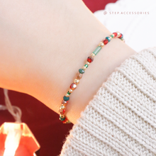 將圖片載入圖庫檢視器 Christmas Czech glass beads bracelet / Japanese glass beads Bracelet / Natural stone Swarovski Hand strap &lt;3 style&gt;
