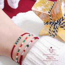 將圖片載入圖庫檢視器 Christmas Hand strap with Swaovski/ glass beads/ Japanese glass beads &lt; 3 styles &gt;
