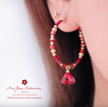 將圖片載入圖庫檢視器 D118-D119 New Year ear hoops with Czech glass beads &amp; Japanese glass beads &lt;2 styles&gt;
