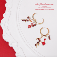 將圖片載入圖庫檢視器 D120 New Year Zircon earrings with Natural stone and Czech glass beads
