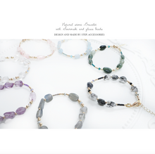 將圖片載入圖庫檢視器 Natural stone bracelet with Swarovski and glass beads &lt; 7 colors &gt;
