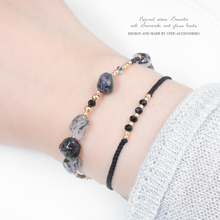 將圖片載入圖庫檢視器 Natural stone bracelet with Swarovski and glass beads &lt; 7 colors &gt;
