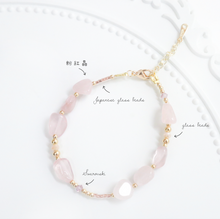 將圖片載入圖庫檢視器 Natural stone bracelet with Swarovski and glass beads &lt; 7 colors &gt;
