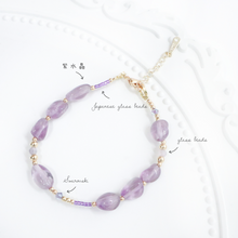 將圖片載入圖庫檢視器 Natural stone bracelet with Swarovski and glass beads &lt; 7 colors &gt;
