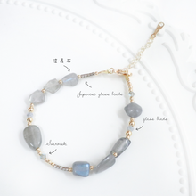 將圖片載入圖庫檢視器 Natural stone bracelet with Swarovski and glass beads &lt; 7 colors &gt;
