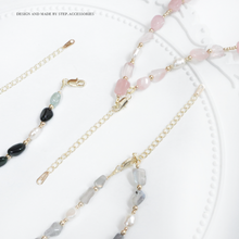 將圖片載入圖庫檢視器 Natural stone choker with freshwater pearls and zircon heart pendant &lt; 3 colors &gt;
