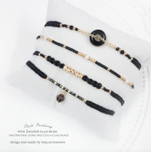 將圖片載入圖庫檢視器 Black Hand strap with Japanese glass beads/ Natural stone/ Czech glass beads &lt; 4 styles &gt;
