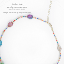 將圖片載入圖庫檢視器 Rainbow choker with Freshwater pearls and glass beads / Czech glass beads and Japanese glass beads &lt; 2 styels &gt;
