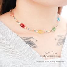 將圖片載入圖庫檢視器 Rainbow choker with Freshwater pearls and glass beads / Czech glass beads and Japanese glass beads &lt; 2 styels &gt;
