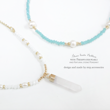 將圖片載入圖庫檢視器 Glass beads choker / necklace with freshwater pearls &lt; 2 styles &gt;
