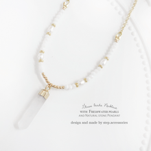 將圖片載入圖庫檢視器 Glass beads choker / necklace with freshwater pearls &lt; 2 styles &gt;
