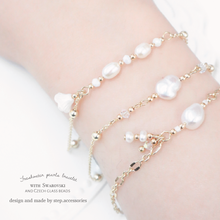 將圖片載入圖庫檢視器 Freshwater pearls Bracelet with Cazch glass beads and Swarovski &lt; 3 styles &gt;
