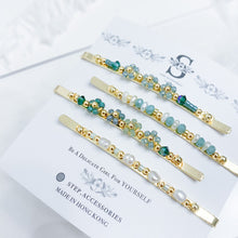 將圖片載入圖庫檢視器 Green Hair Clips with Japanese glass beads &lt;4 styles&gt;
