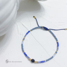 將圖片載入圖庫檢視器 Natural Stone &amp; Japanese Glass Beads Hand strap &lt; 7 colors &gt;
