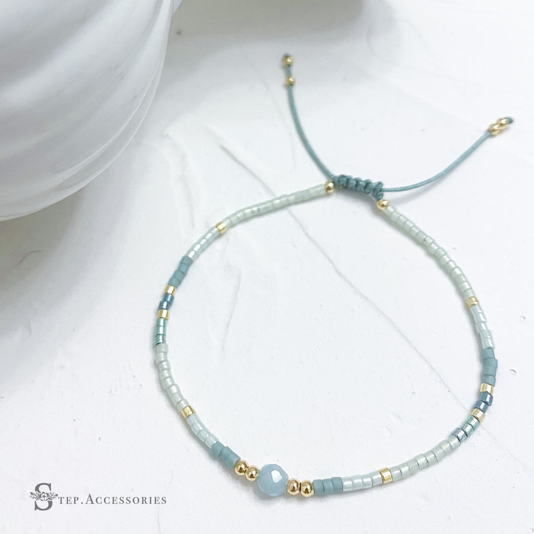 Natural Stone & Japanese Glass Beads Hand strap < 7 colors >