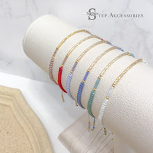 將圖片載入圖庫檢視器 Gold tube &amp; Japanese glass beads hand strap &lt; 6 colors &gt;
