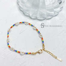 將圖片載入圖庫檢視器 Japanese glass beads flower bracelet &lt; 2 colors &gt;
