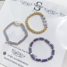 將圖片載入圖庫檢視器 Freshwater Pearls ring set with Japanese glass beads&lt;6 colors&gt;
