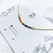 將圖片載入圖庫檢視器 Japanese glass beads rainbow smile necklace &lt; 4 colors &gt;
