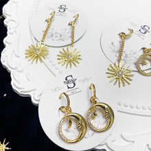 將圖片載入圖庫檢視器 S178 Sun &amp; Moon Zircon Earrings &lt; 3 style &gt;
